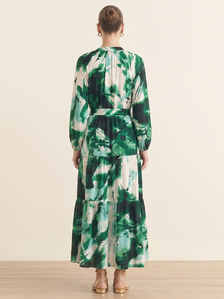 ROSA BUTTON DOWN PRINT MAXI DRESS