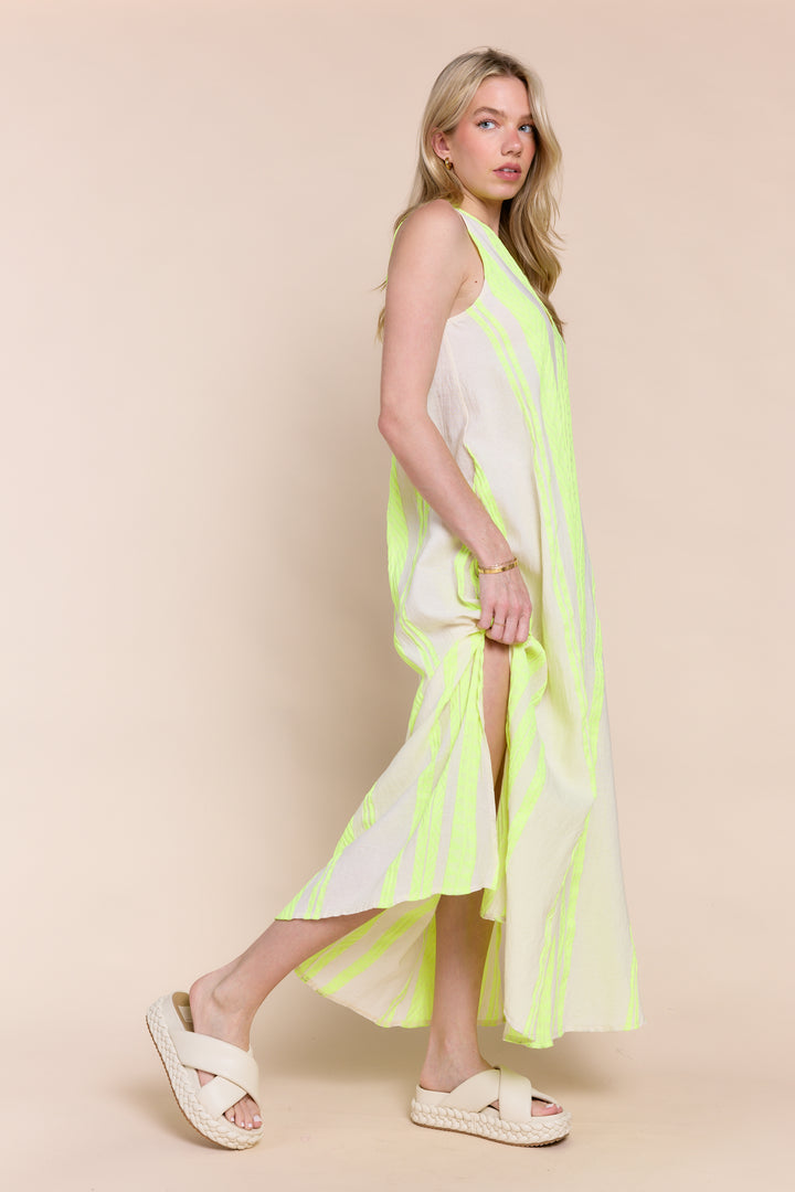 The Tesu Sleeveless Geometric Print Maxi Dress