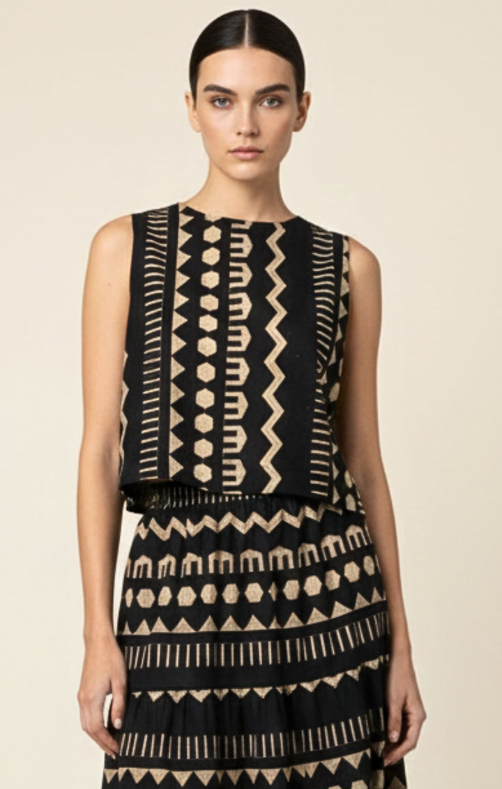 Agatha Italian Linen Cotton Blend Tank