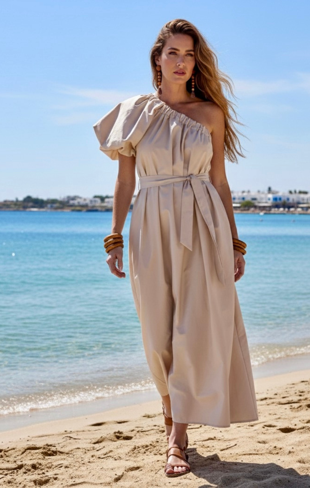 Blaire  One-Shoulder Maxi Dress - Summer Beach Goddess