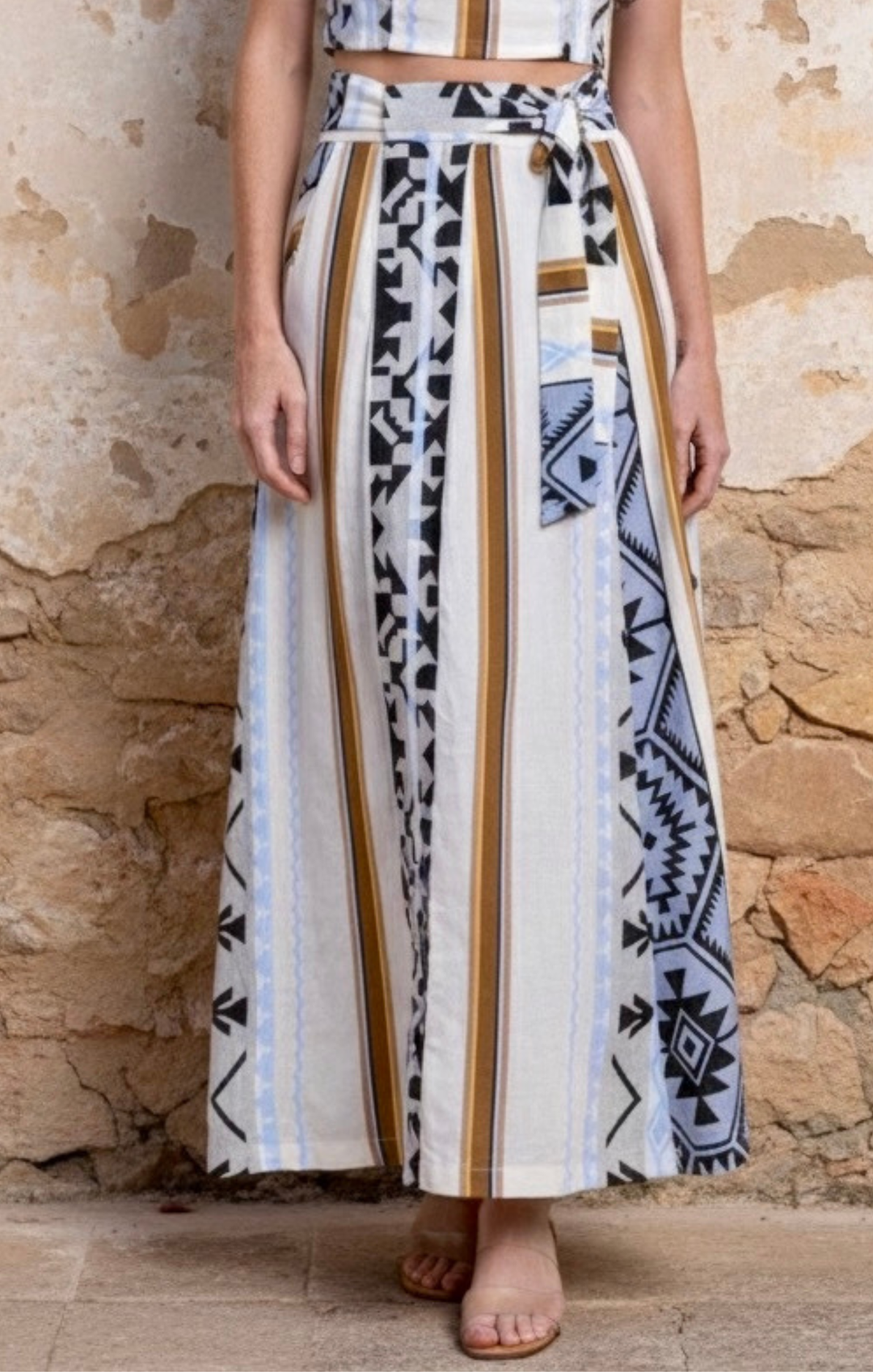 The Carrie Maxi Skirt in Jacquard Cotton Fabric