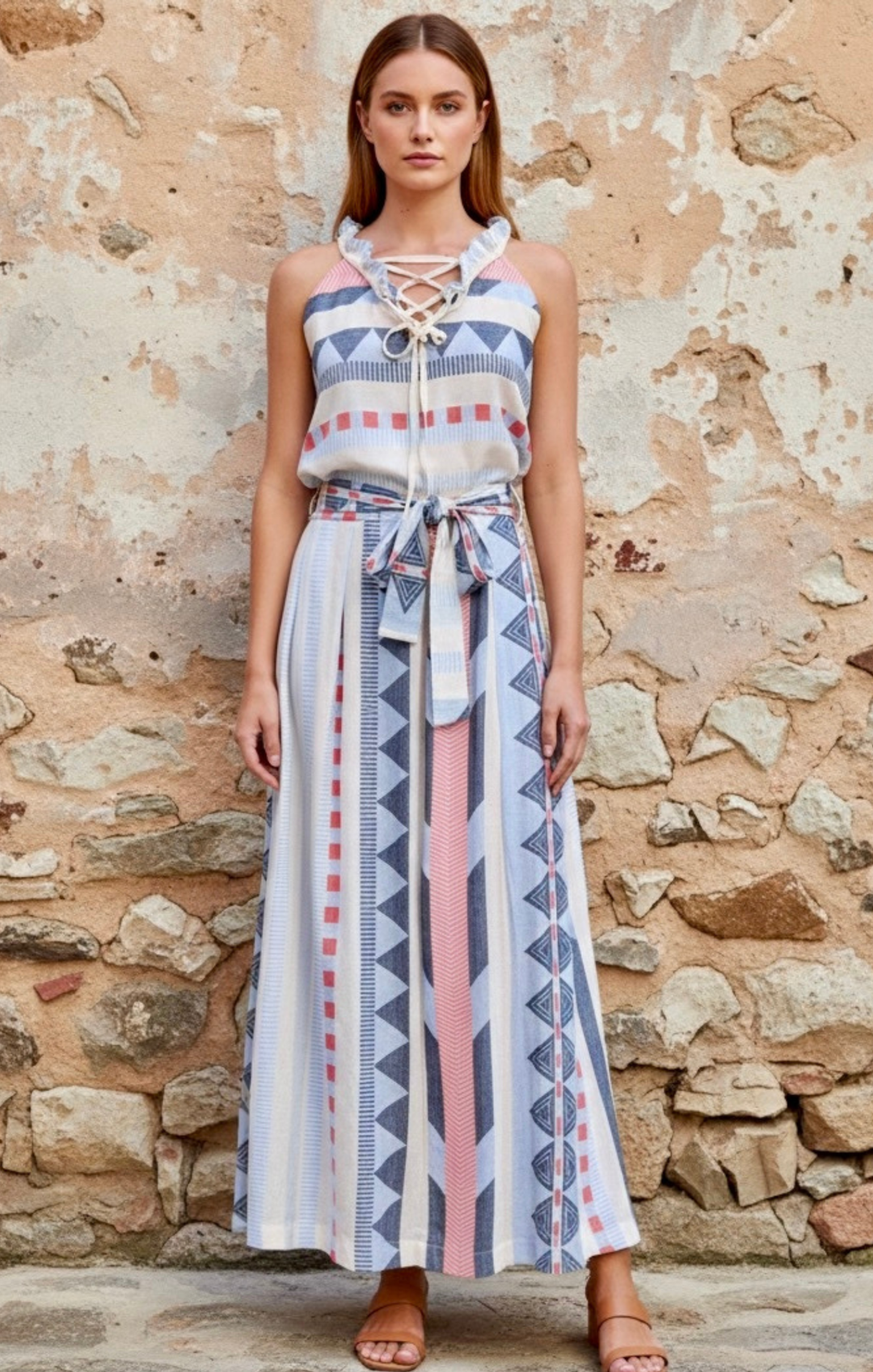 The Carrie Maxi Skirt in Jacquard Cotton Fabric