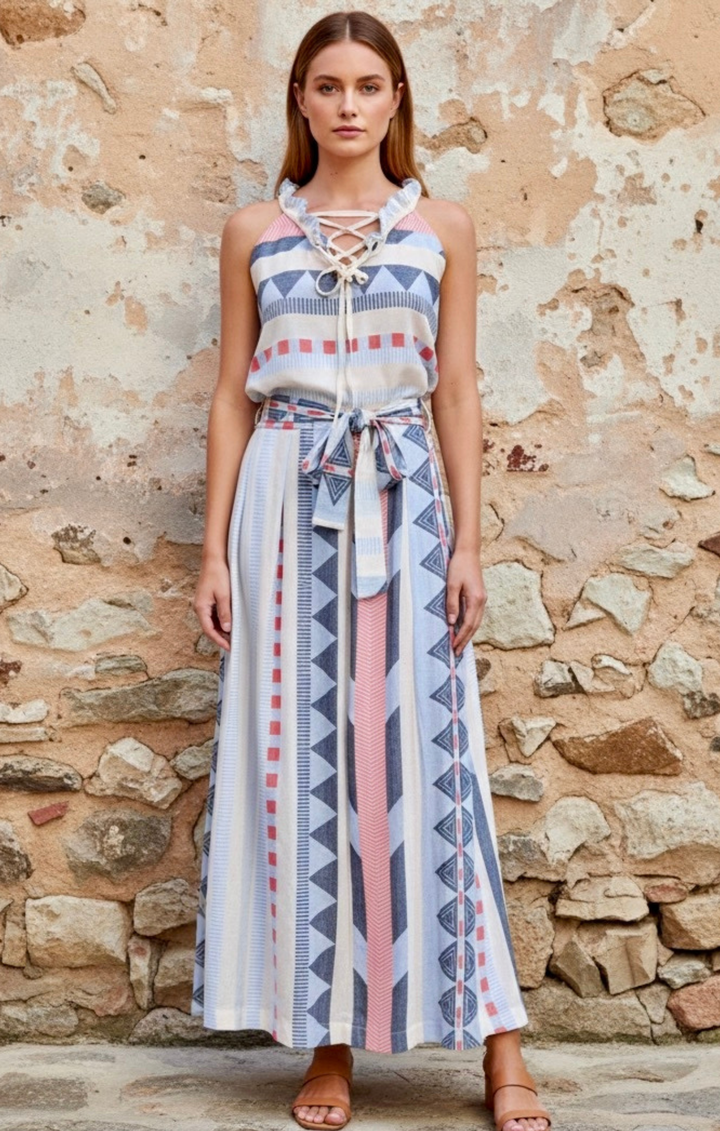 The Carrie Maxi Skirt in Jacquard Cotton Fabric