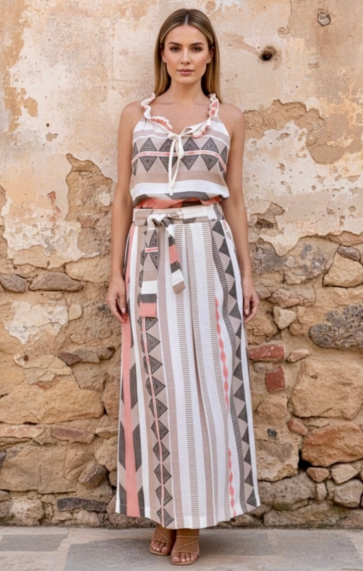 The Carrie Maxi Skirt in Jacquard Cotton Fabric