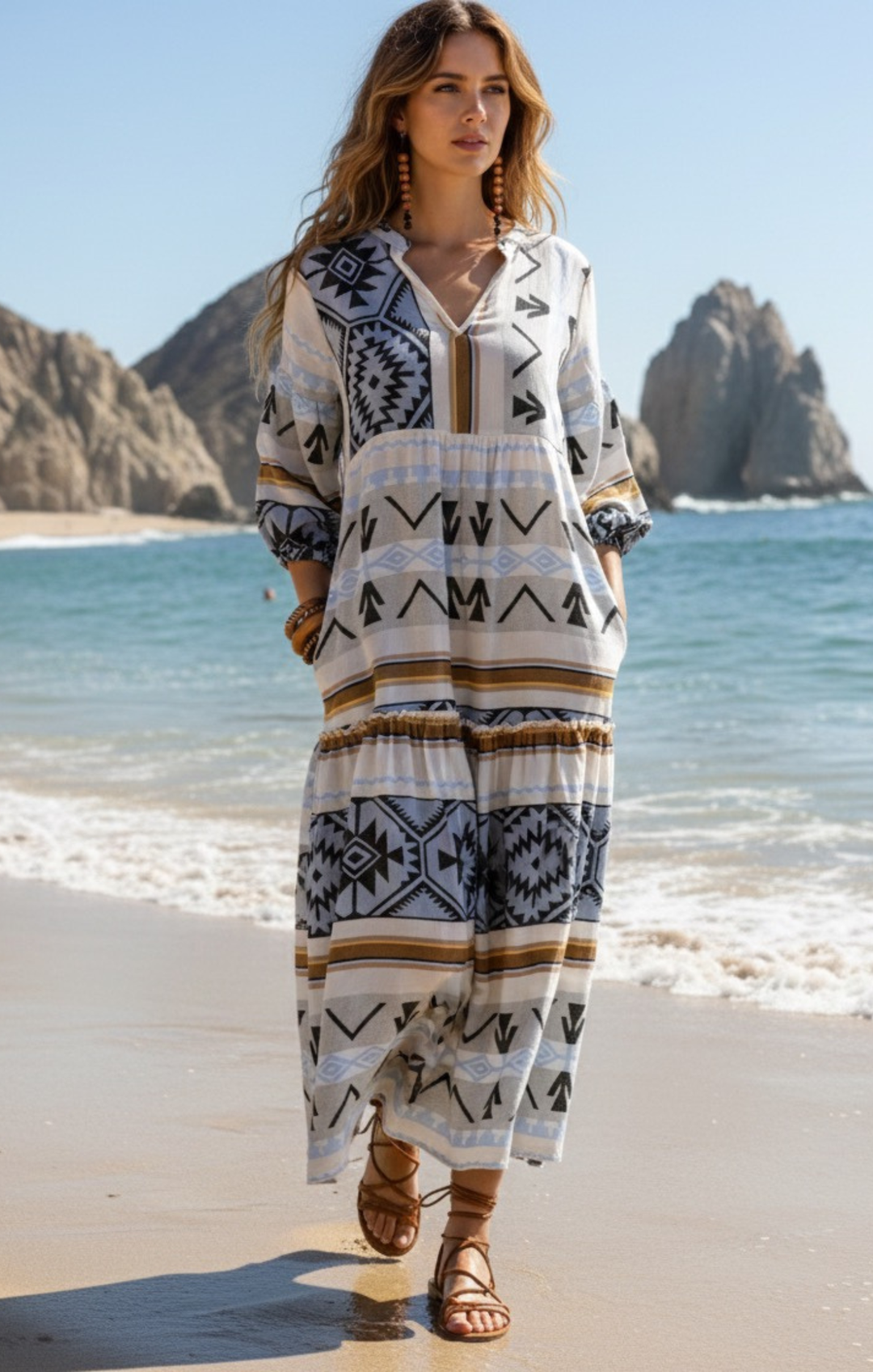 DONUSA BOHEMIAN MAXI DRESS