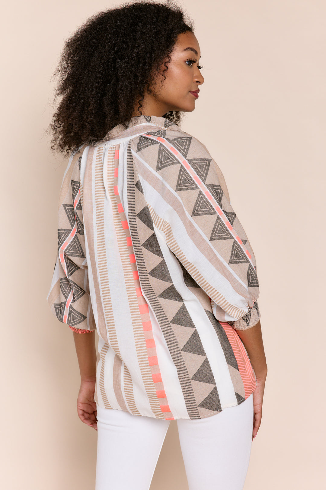 Juliette  Coastal Chic Embroidered Linen-Blend Blouse