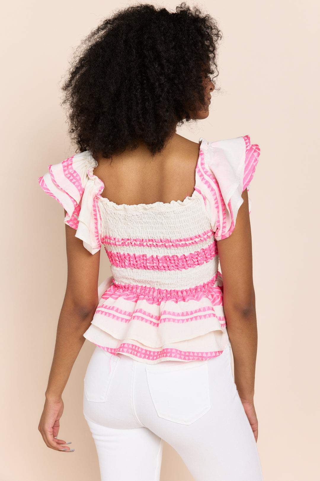 Marce Bohemian Rhapsody Smocked Peplum Top