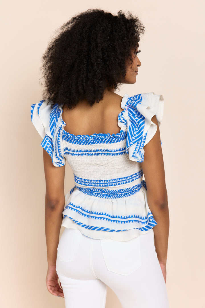 Marce Bohemian Rhapsody Smocked Peplum Top