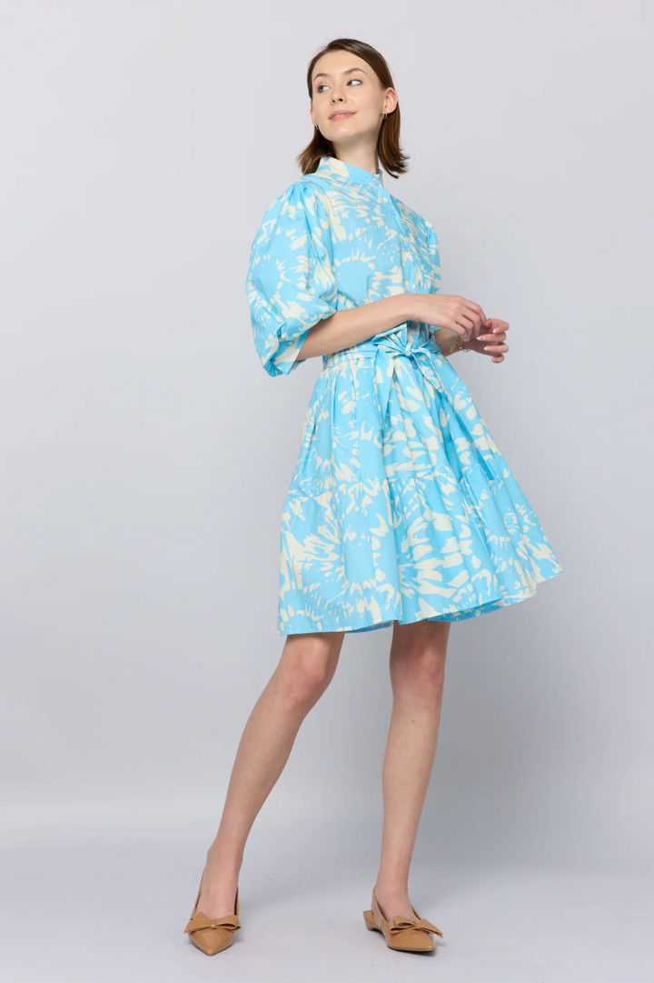 Mina Cotton Puff Sleeve Button Down  Dress