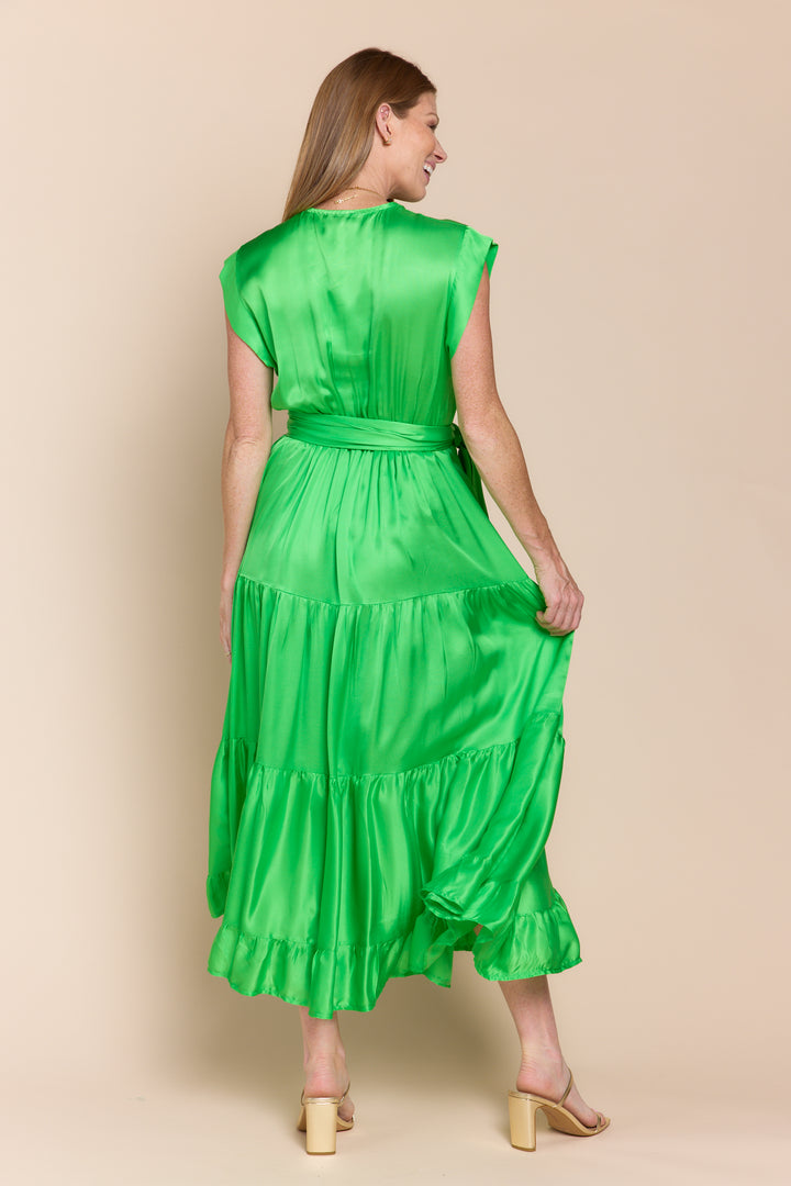 Mishal Tiered Satin Maxi Dress
