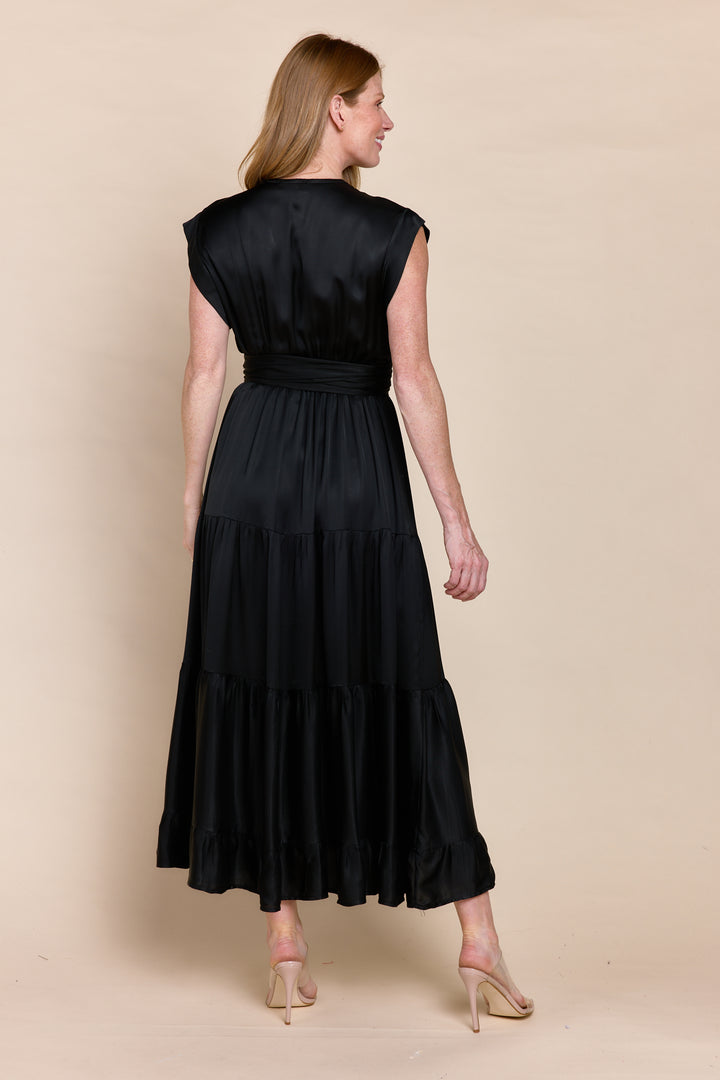 Mishal Tiered Satin Maxi Dress
