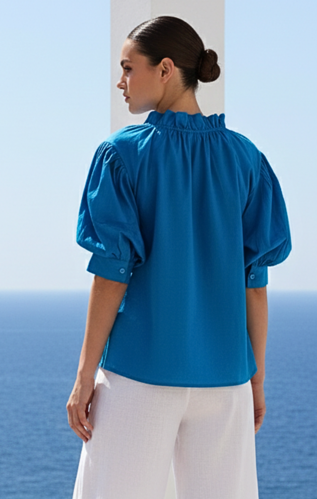 Elaine Bohemian Puff-Sleeve Blouse