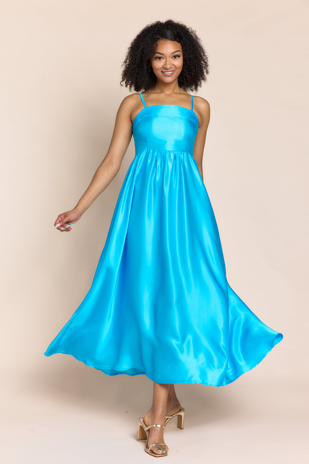ARABELLA LUSTROUS ITALIAN SATIN EMPIRE-WAIST MAXI DRESS Shop-Sofia ARABELLA LUSTROUS ITALIAN SATIN EMPIRE-WAIST MAXI DRESS Shop-Sofia