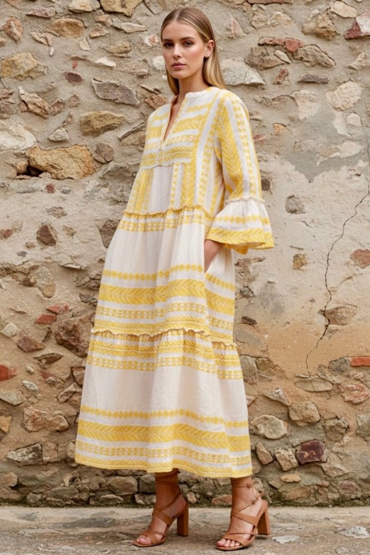The Barcelona Tiered Coton Maxi Dress