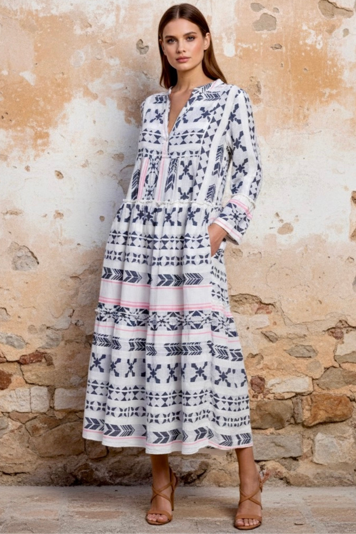 The Barcelona Tiered Coton Maxi Dress