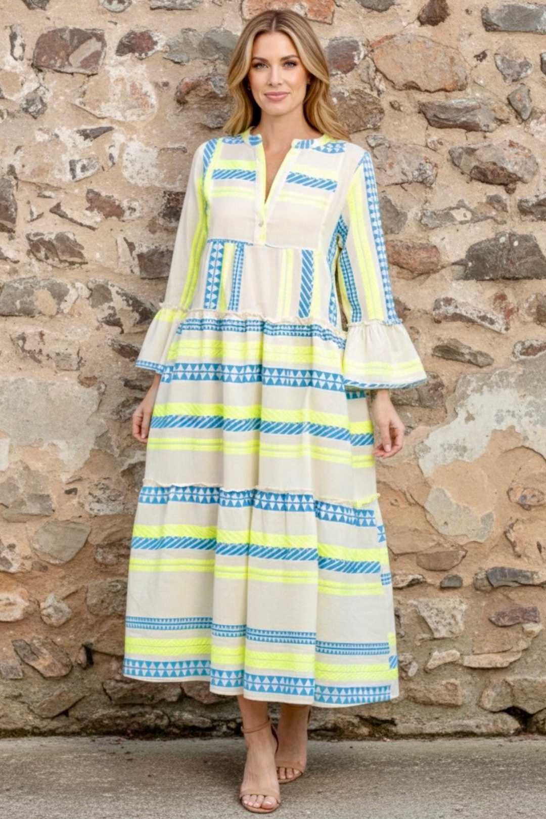 The Barcelona Tiered Coton Maxi Dress