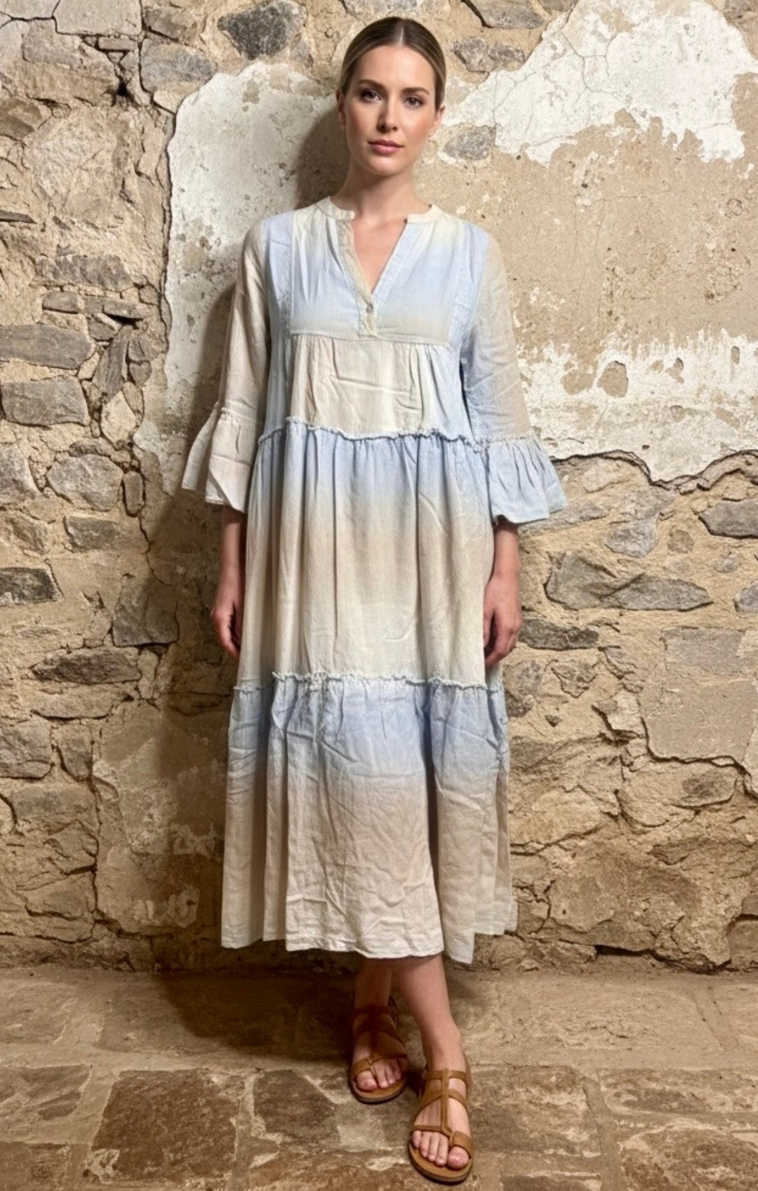 The Barcelona Tiered Coton Maxi Dress