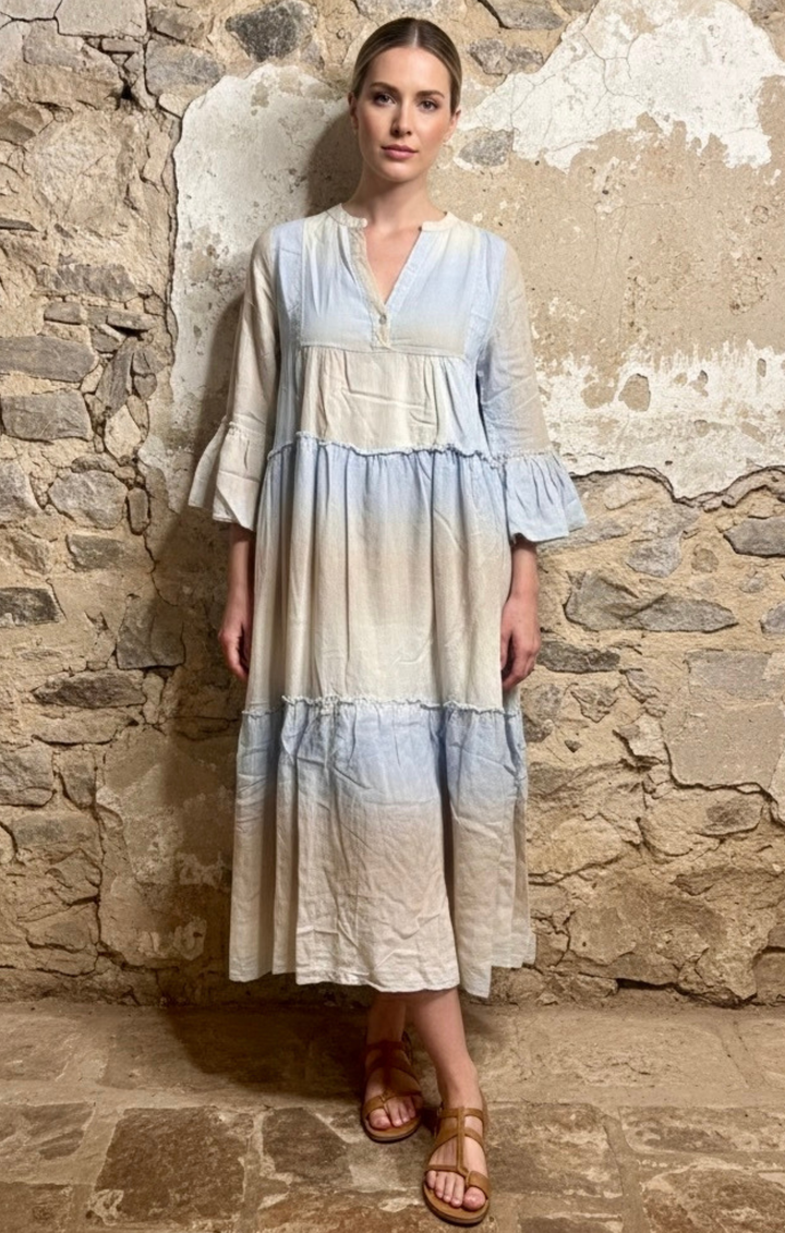 The Barcelona Tiered Coton Maxi Dress
