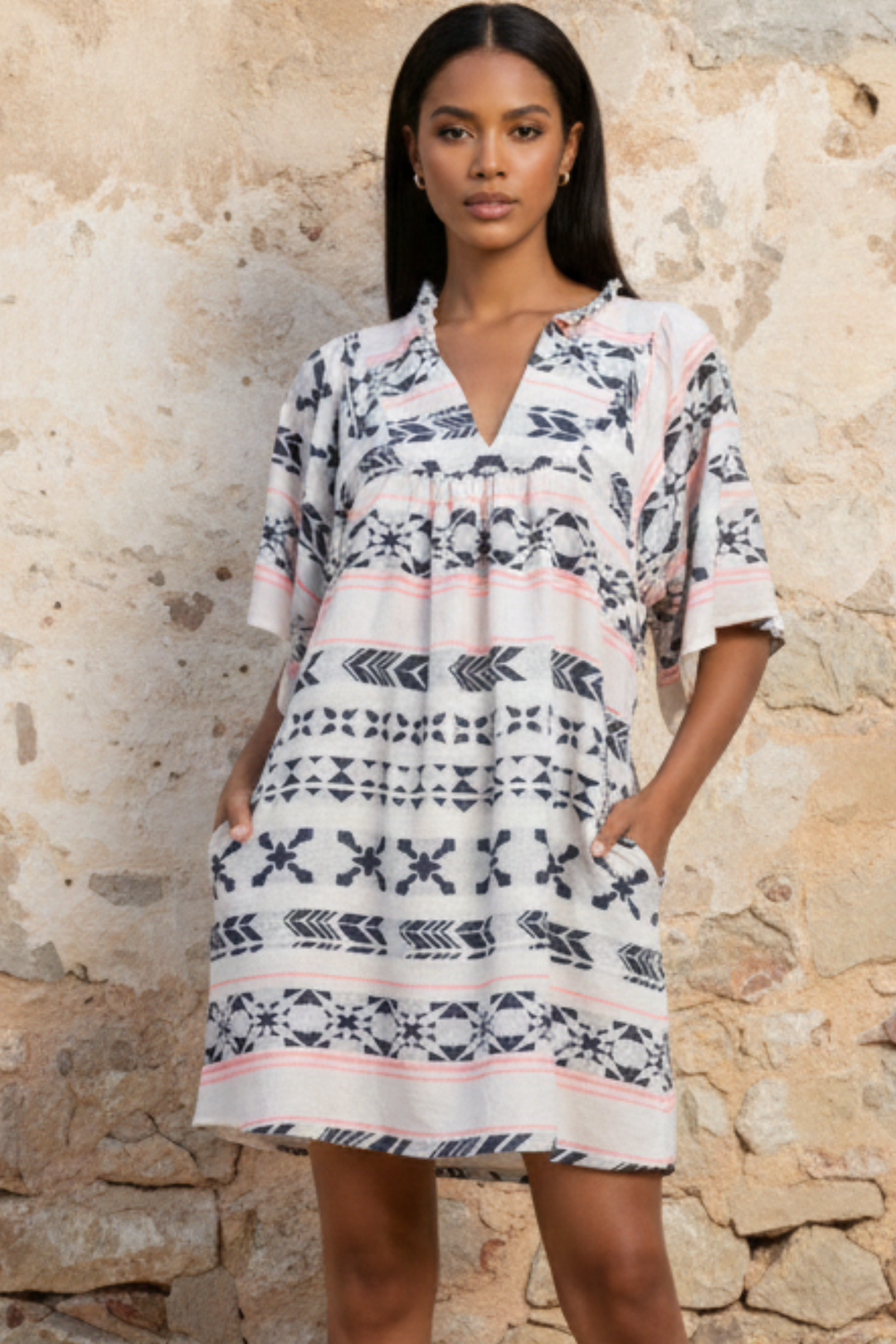 Zury Embroidered Tunic Dress