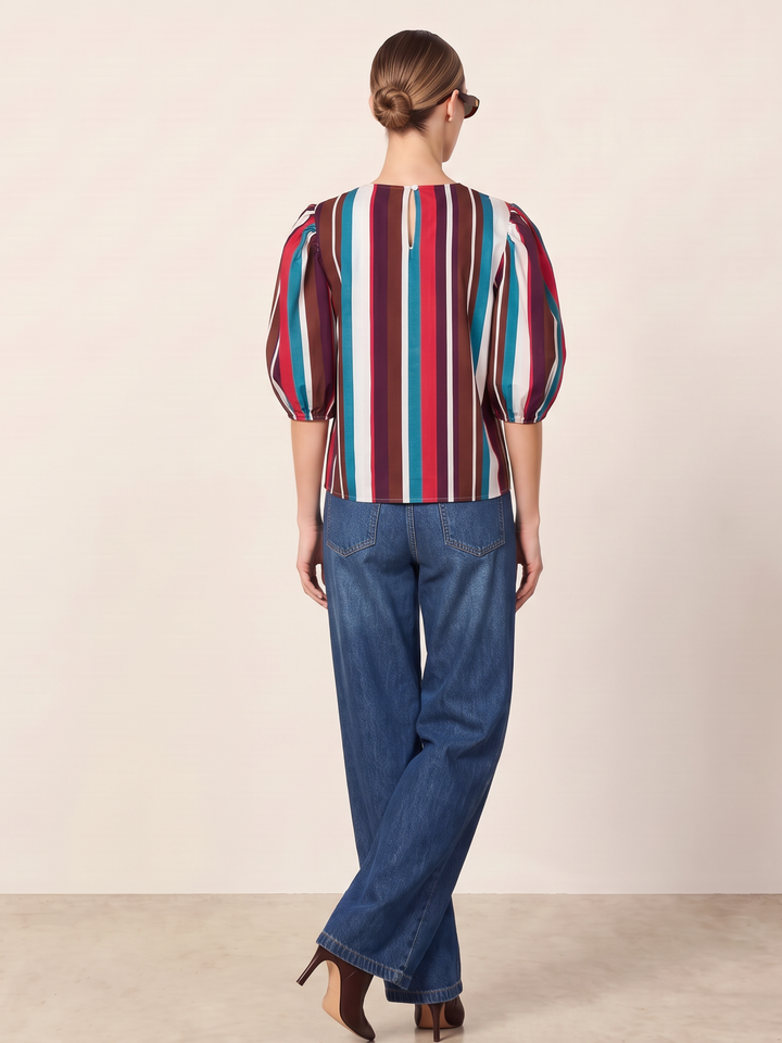 Viena Puff Sleeve Cotton Top