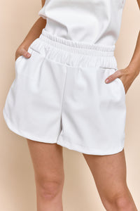 OXFORD FAUX LEATHER SHORTS