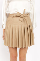 CLODET BEIGE FAUX LEATHER SKIRT