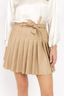 CLODET BEIGE FAUX LEATHER SKIRT