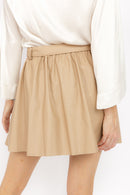 CLODET BEIGE FAUX LEATHER SKIRT