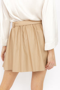 CLODET BEIGE FAUX LEATHER SKIRT