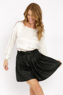 CLODET BLACK FAUX LEATHER SKIRT