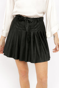 CLODET BLACK FAUX LEATHER SKIRT