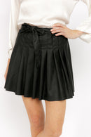 CLODET BLACK FAUX LEATHER SKIRT