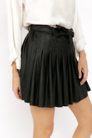 CLODET BLACK FAUX LEATHER SKIRT