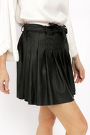 CLODET BLACK FAUX LEATHER SKIRT