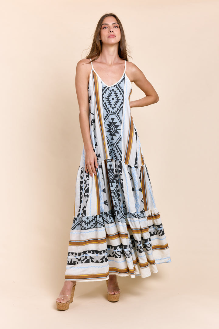 The Truni Sleeveless Tiered Maxi Dress
