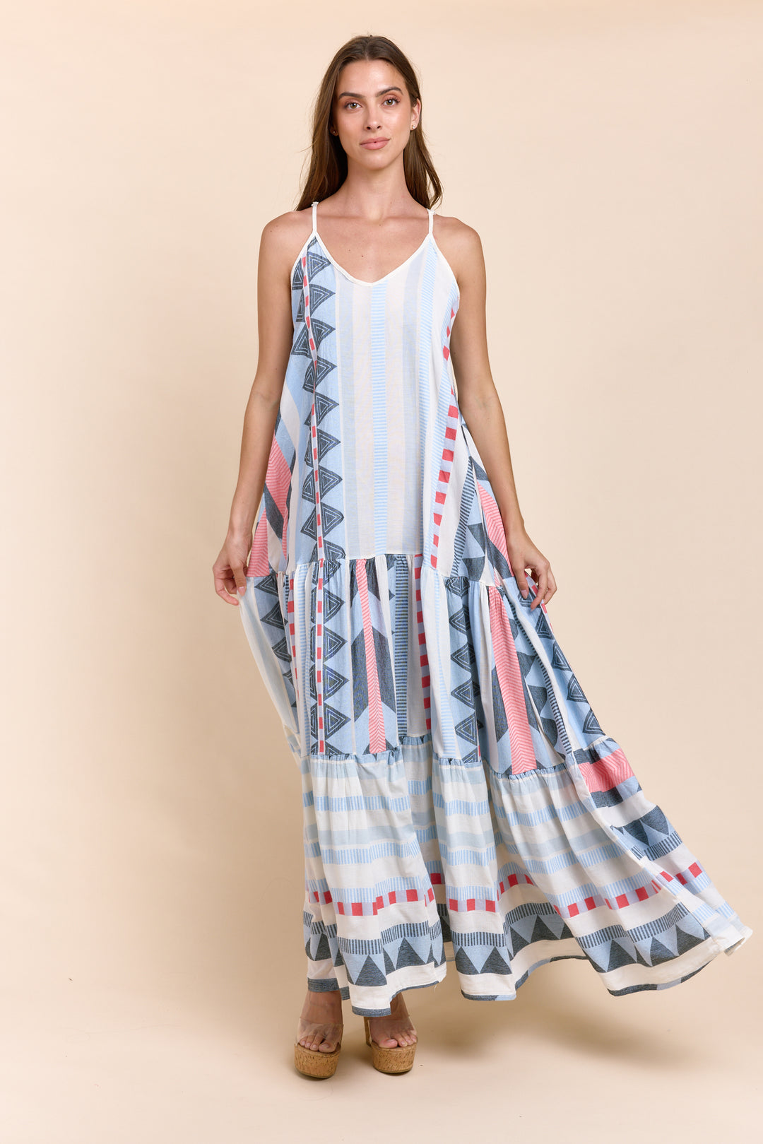 The Truni Sleeveless Tiered Maxi Dress