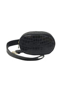 LAURA BLACK EMBOSS BELT BAG