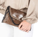 MANDY COGNAC CHAIN SHOULDER BAG
