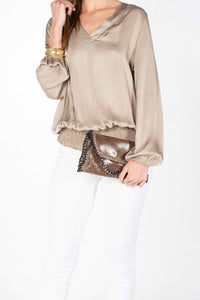 MANDY COGNAC CHAIN SHOULDER BAG