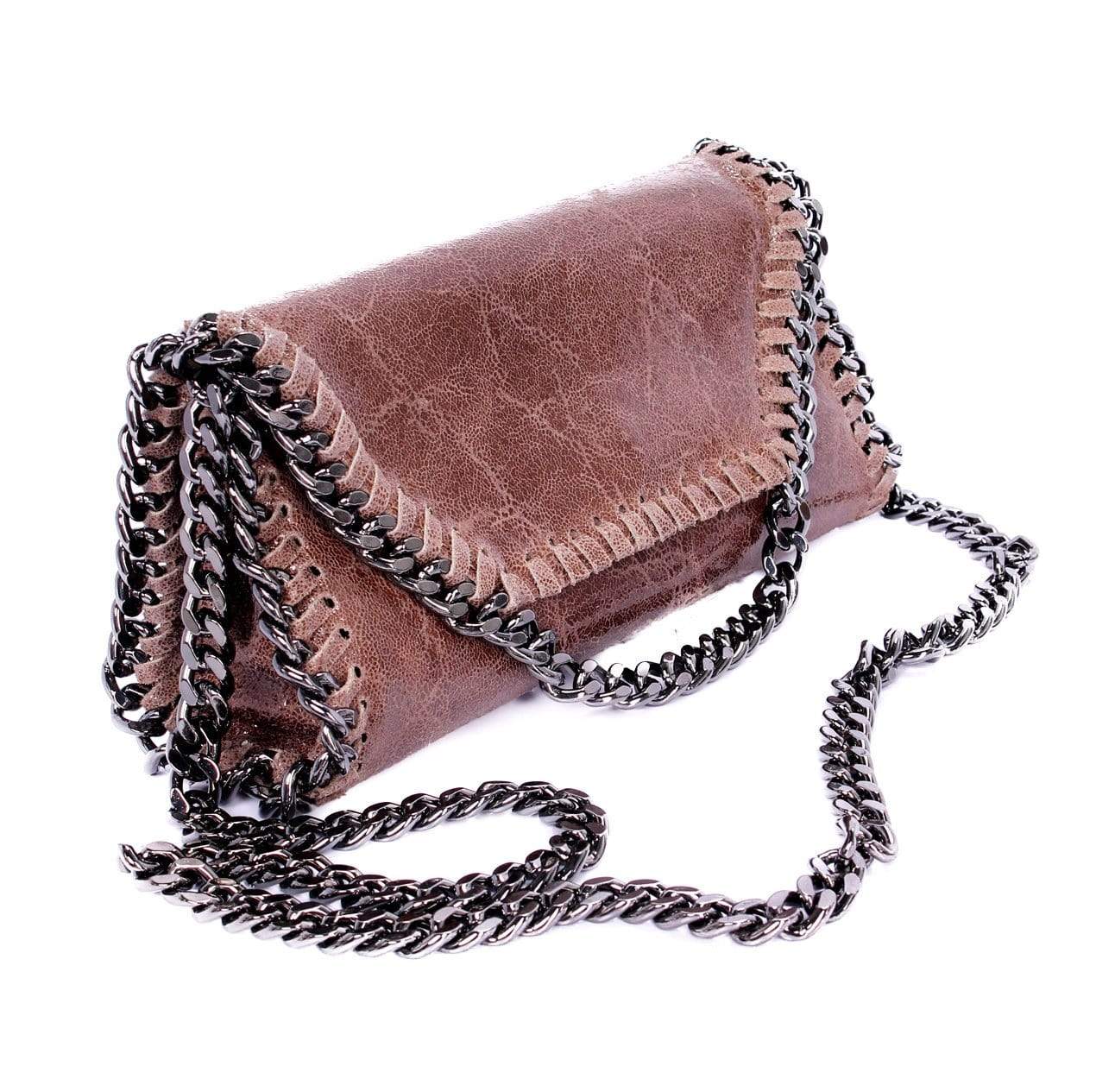 MANDY COGNAC CHAIN SHOULDER BAG