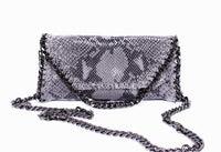 MANDY SNAKE GREY CHAIN SHOULDER BAG