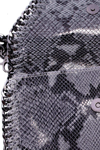 MANDY SNAKE GREY CHAIN SHOULDER BAG