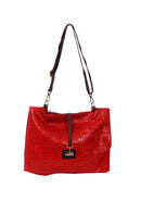 SASSY RED EMBOSS CHAIN STRAP SHOULDER BAG