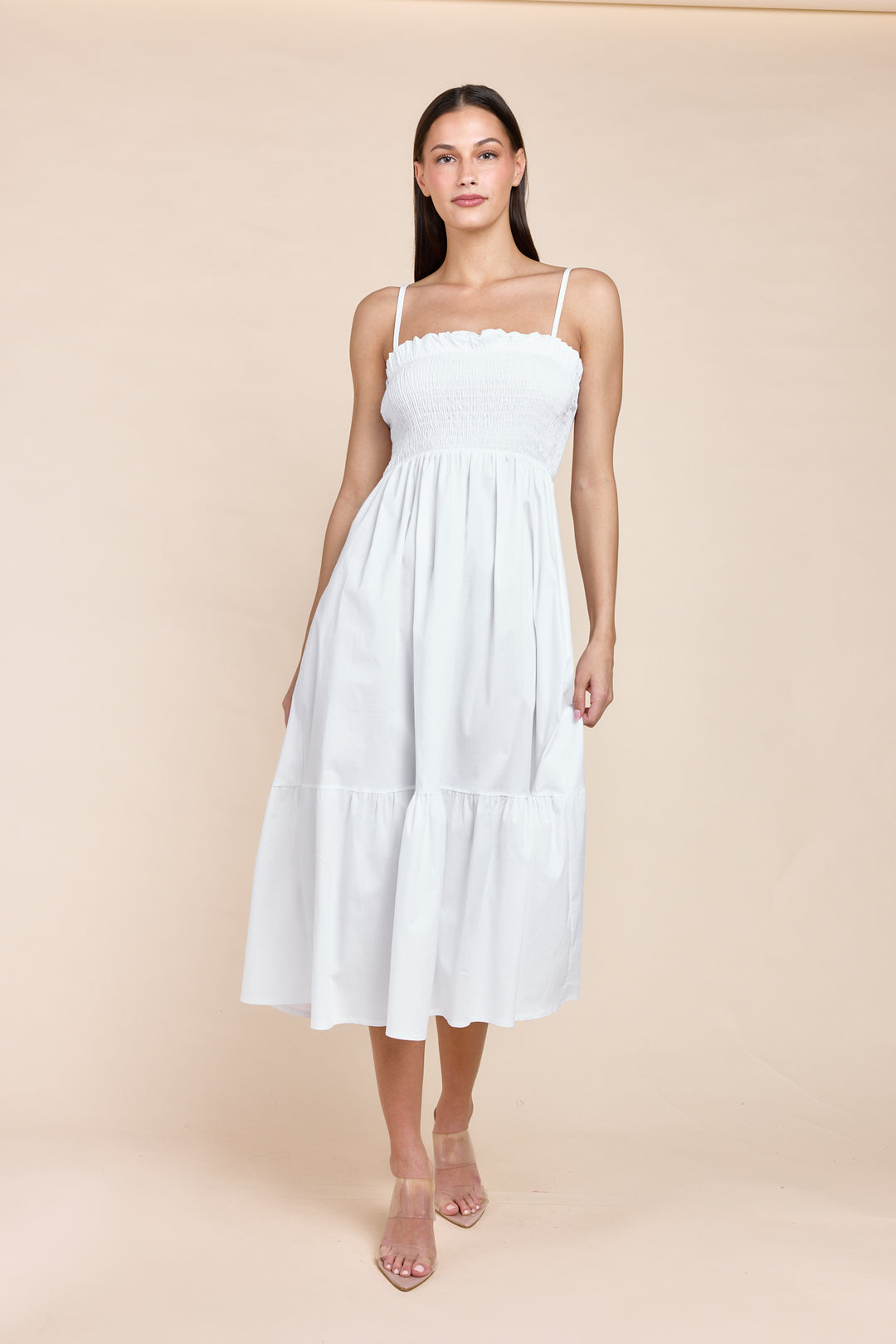 knee length dresses for ladies ASVIA TIERED MIDI DRESS – Shop-Sofia