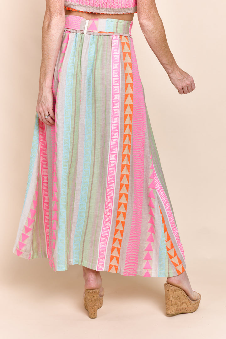 The Carrie Maxi Skirt in Jacquard Cotton Fabric
