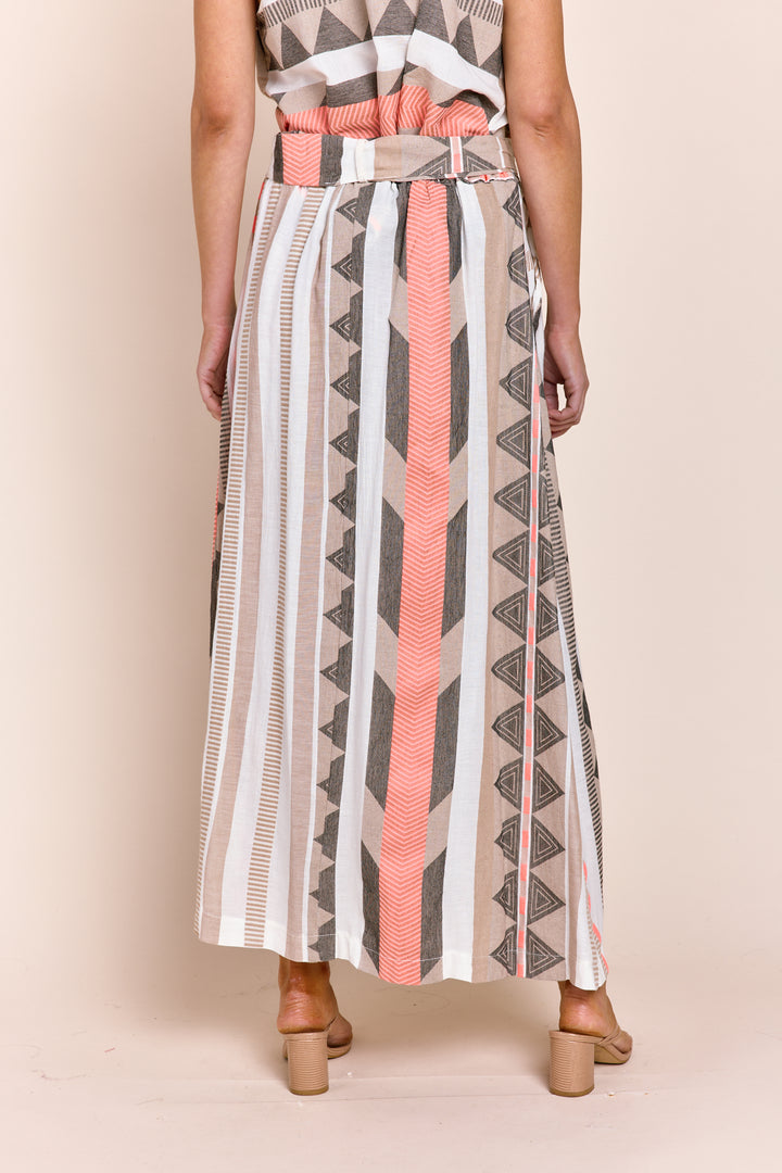 The Carrie Maxi Skirt in Jacquard Cotton Fabric
